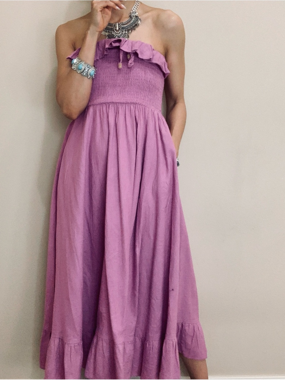 Brand new free people linen maxi dress size M - Picture 7 of 11